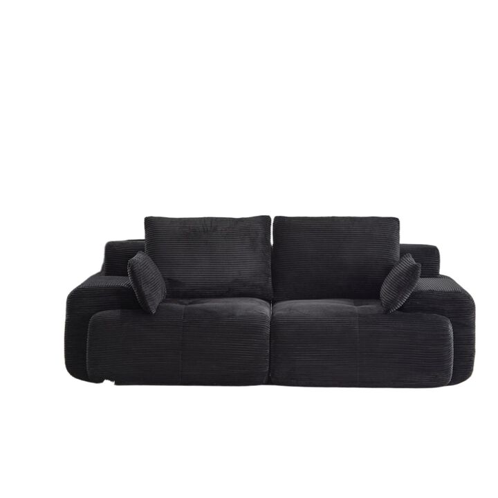 Whisen Large Memory Foam Compressed Loveseats with Corduroy Fabric