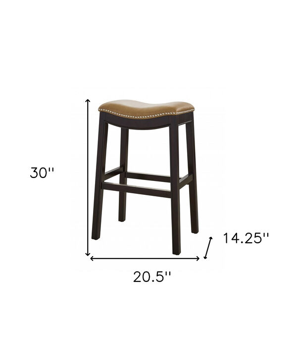 Minimalist Solid Wood Backless Bar Chair, Durable Stool for Kitchen Counter or Pub