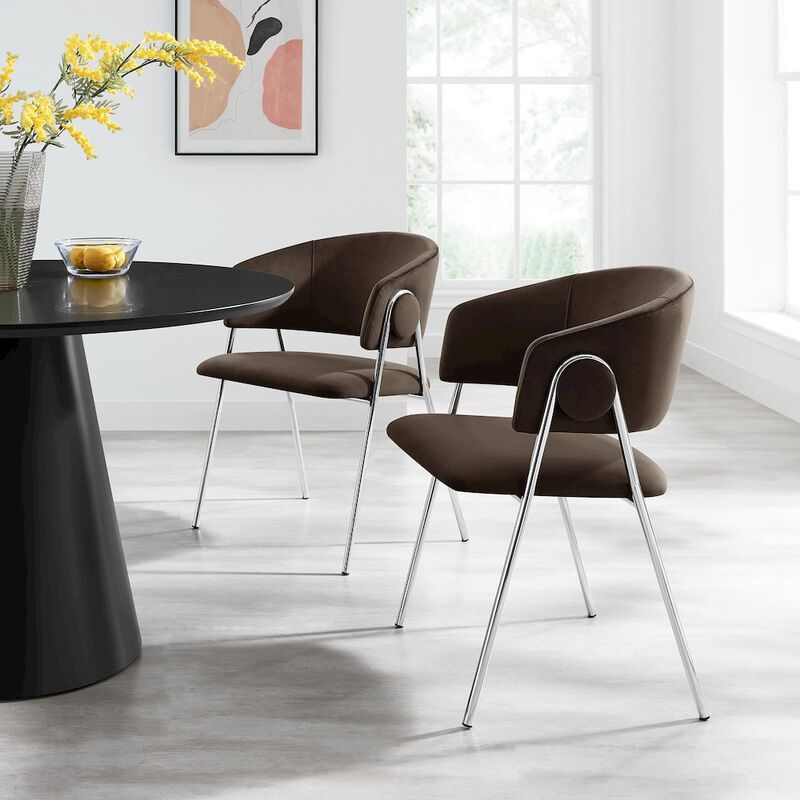 Modway Nella Upholstered Performance Velvet Dining Chair Set of 2