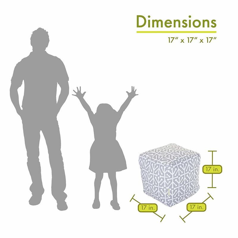 Majestic Home Goods Cube Pouf Aruba Gray