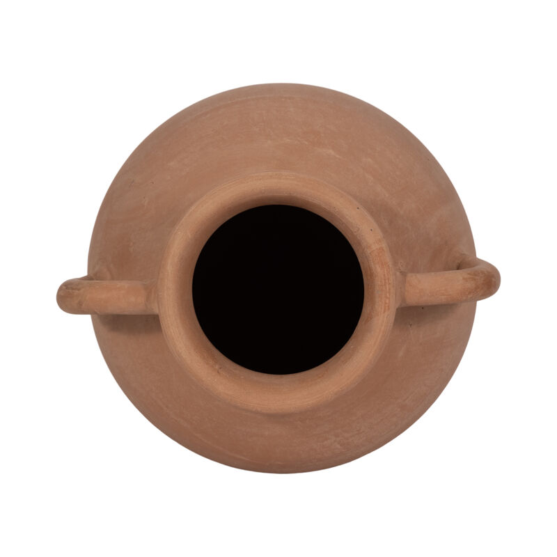 Terracotta, 13" Vase With Handles, Natural image number 5