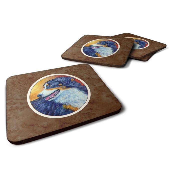 Caroline's Treasures 7288FC Australian Shepherd Foam Coasters (Set of 4), 3.5, Multicolor