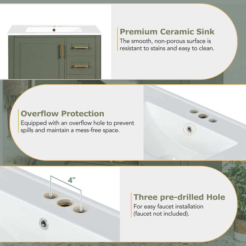 30" Floor Standing Bathroom Vanity Set image number 4