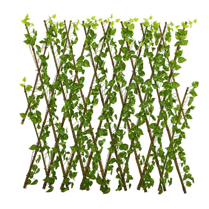 Nearly Natural 47-in Pothos Expandable Fence UV Resistant & Waterproof