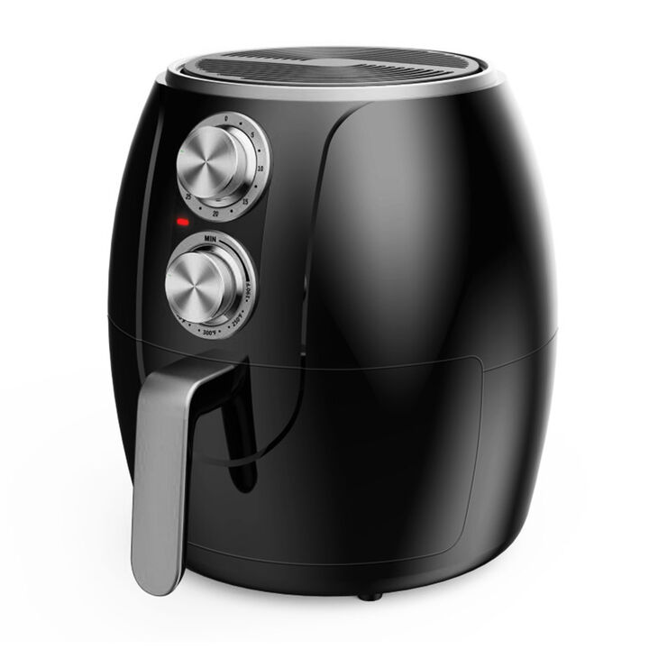 Brentwood 3.2 Quart Electric Air Fryer with Timer and Temp Control- Black and Silver