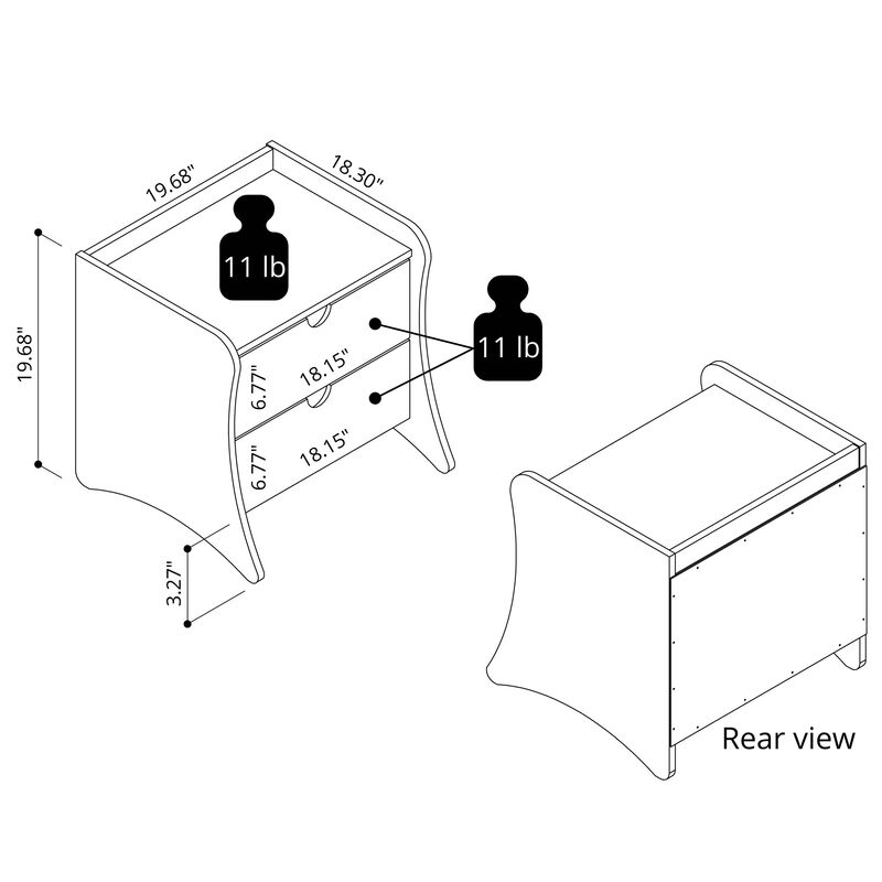 Coney White Nightstands (Set of 2)
