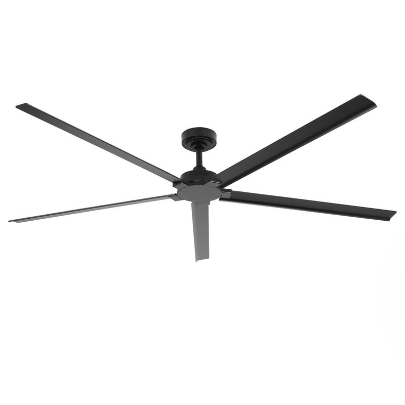 72 in. Matte Black Aluminum Ceiling Fan with Remote without Light