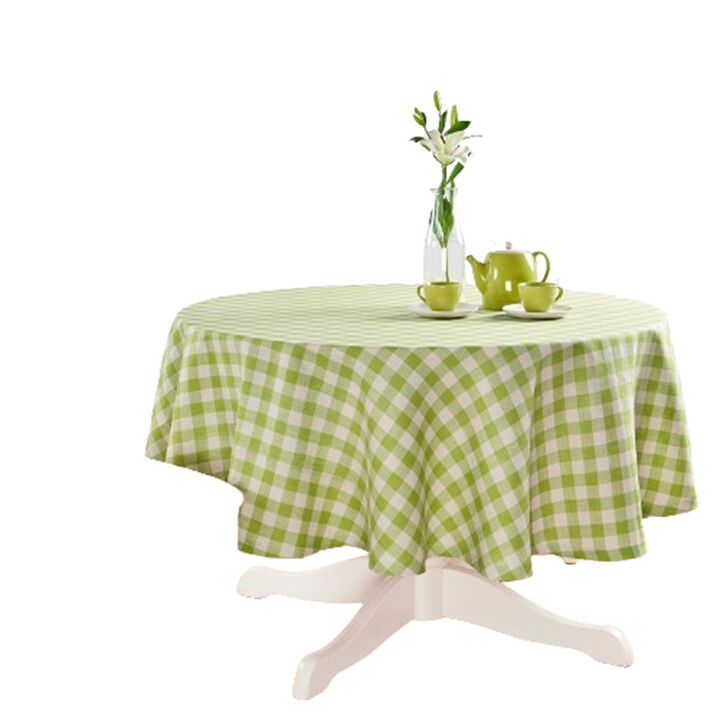 Solino Home 100% Pure Linen Round Tablecloth - Morgan Check