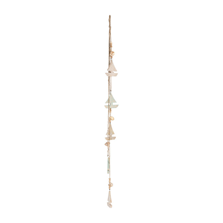 Wood 40"H Hanging Sailboat