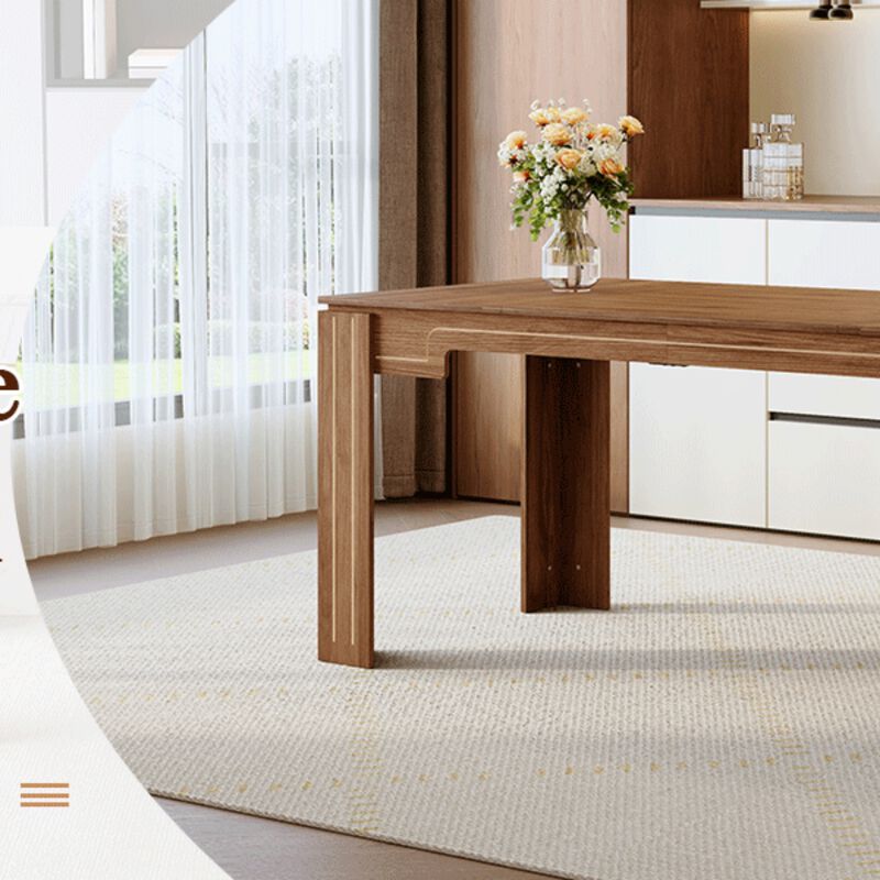 Whisen Dining Table with Groove Legs, MDF Space-Saving for Kitchen Living Room image number 6