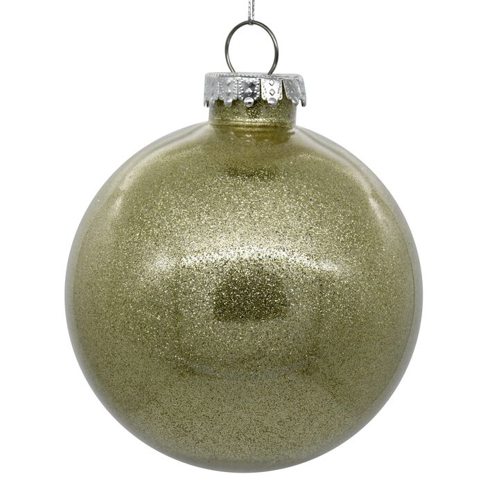 Champagne Glitter Clear Ball 12/bag