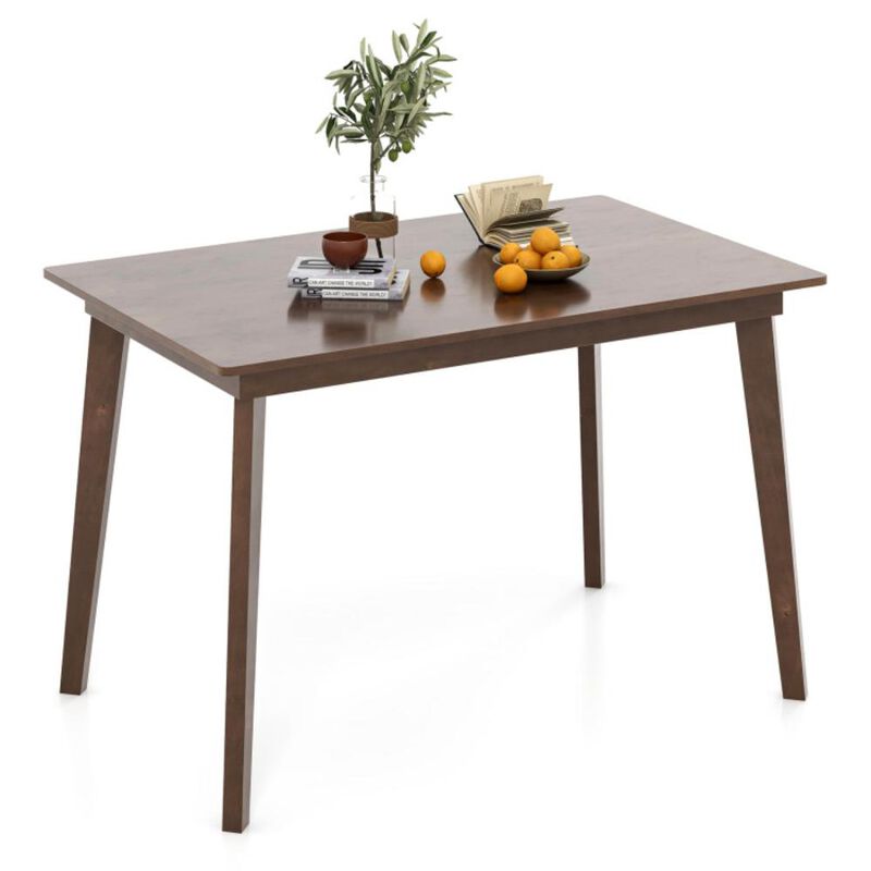 Hivvago 48 Inch Wooden Dining Table with Rubber Wood Legs for 4 People