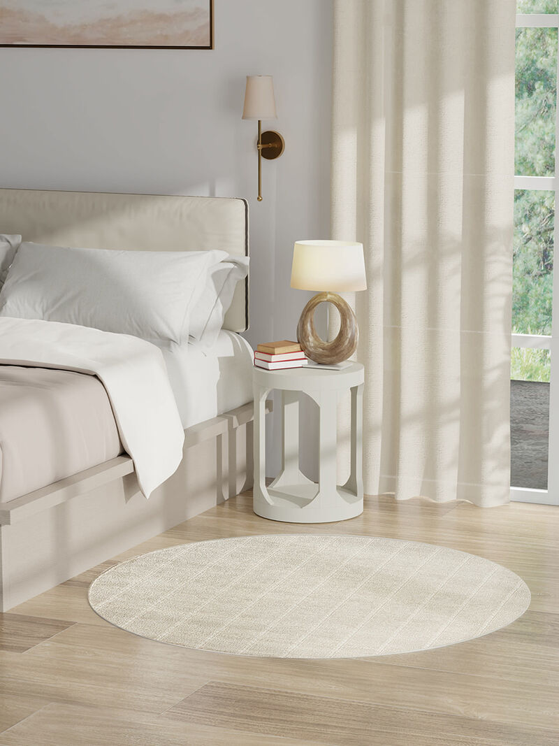 Serenity Home SRH05 Ivory/Cream 4' x Round Rug image number 6