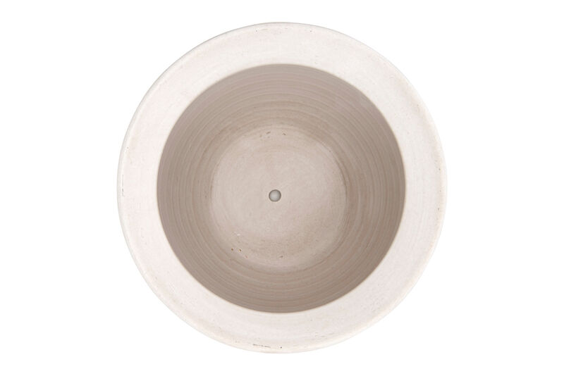 Coastal Embossed Textured Stoneware Planter, Matte White image number 2