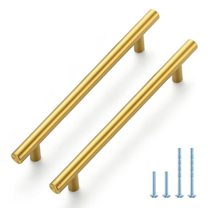 JOY DECOR 20 Pack 8-13/16 Inch Cabinet Pulls Kitchen Cabinet Handles with 6-1/4 Inch Hole Center Brushed Brass Cabinet Hardware