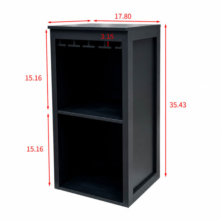ELEMENT ACE Modular Wine Bar Cabinet with Storage Shelves Multi-Use Buffet Cabinet with Hutch for Dining Living Room and Home Office