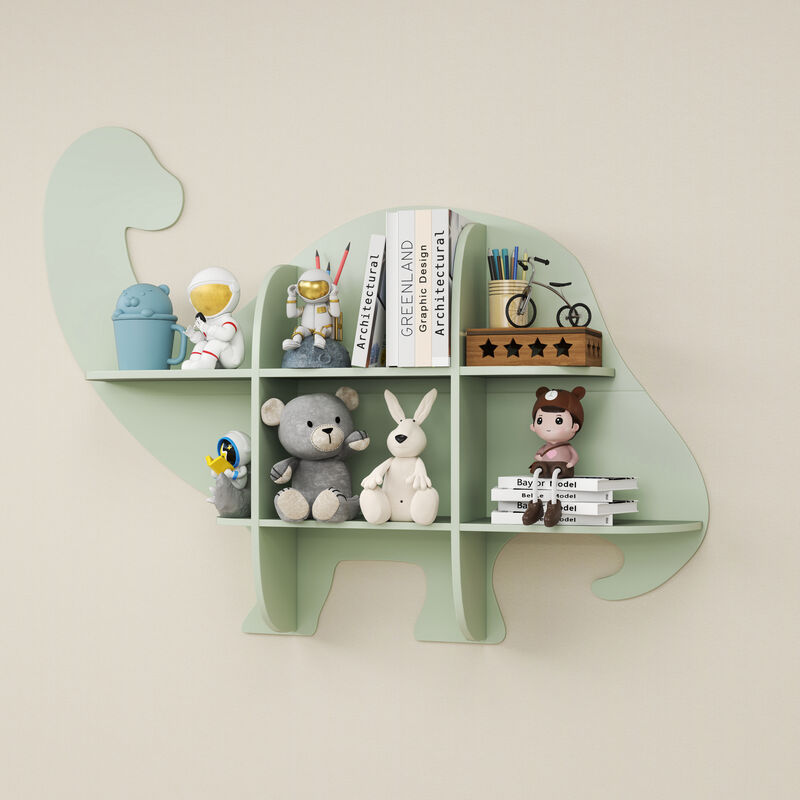 2-Tier Floating Dinosaur Kids Bookshelf for Children