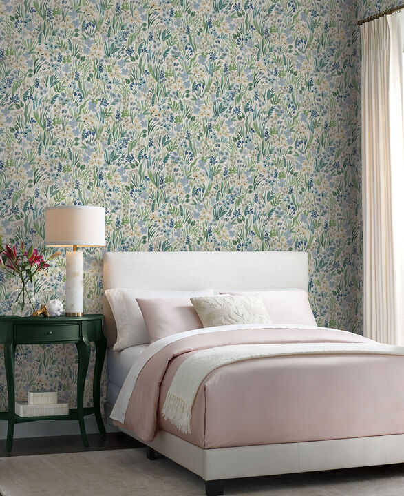 Lea Indigo Peel & Stick Wallpaper