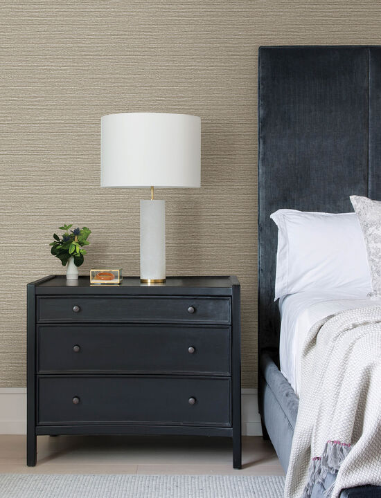 Hazen Light Brown Shimmer Stripe Wallpaper