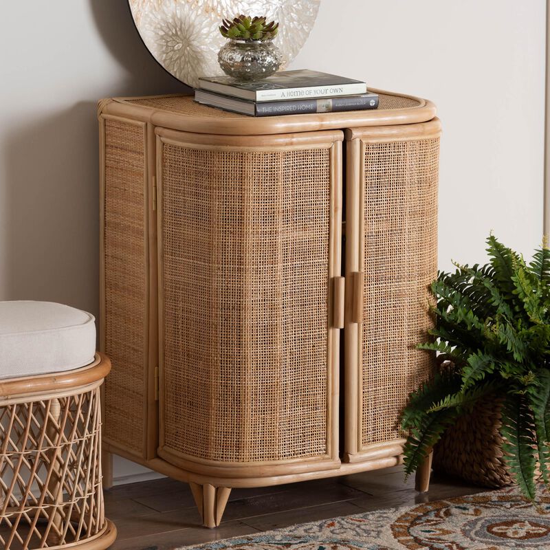 Bali & Pari Yanka Bohemian Natural Rattan Storage Cabinet