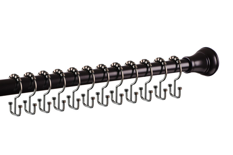 12-Piece Resistant Metal Double Shower Curtain Hooks image number 2