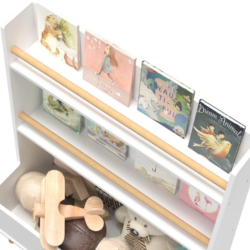 Space-Saving Bookshelf and Magazine Rack for Kids Room or Playroom
