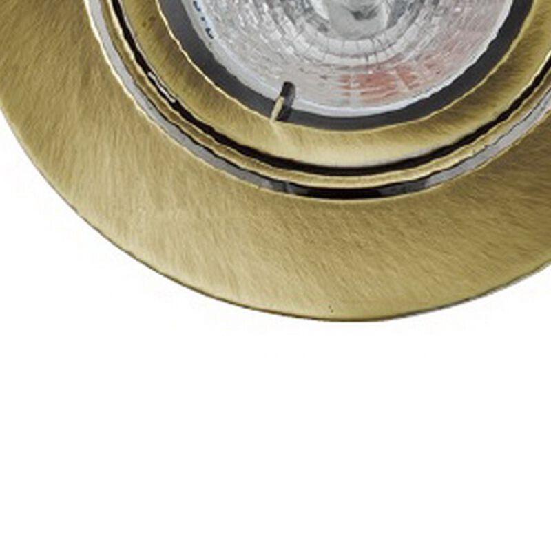 4 Inch 12V Round Ceiling Light with Metal, Antique Bronze - Benzara