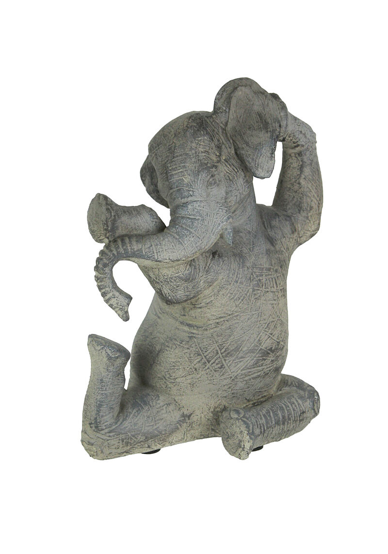 Amazingly Limber Elephant Yoga Seated Pose Tabletop Statue 9 Inches High image number 0