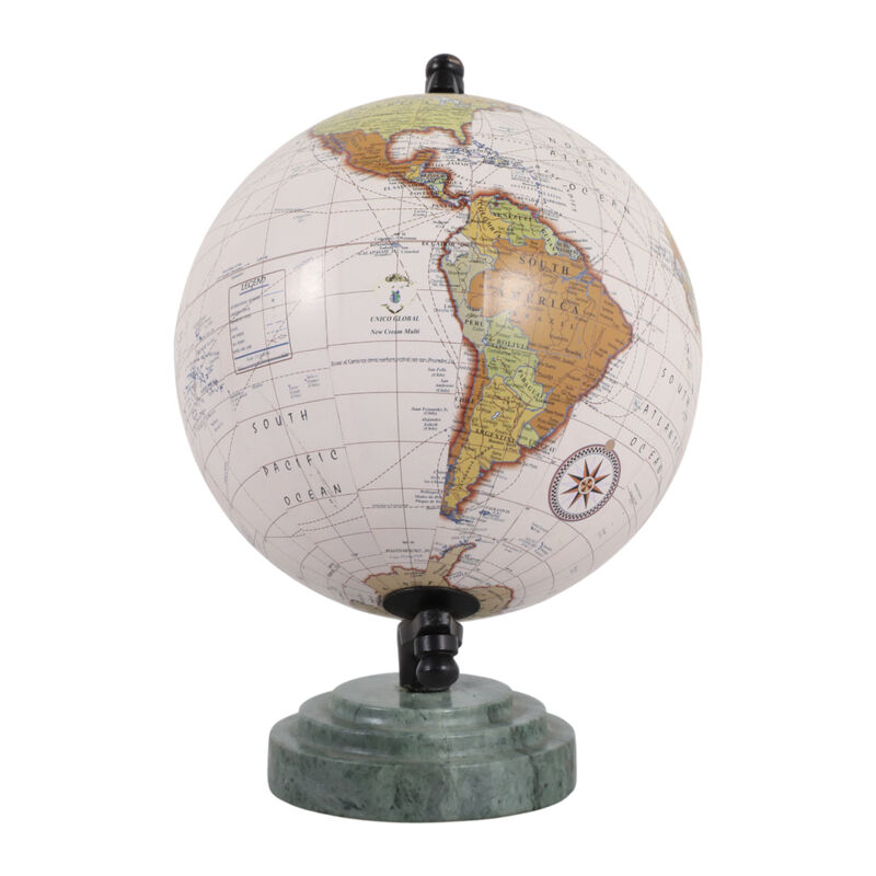 9x7" Globe, Ridged Marble Base image number 2