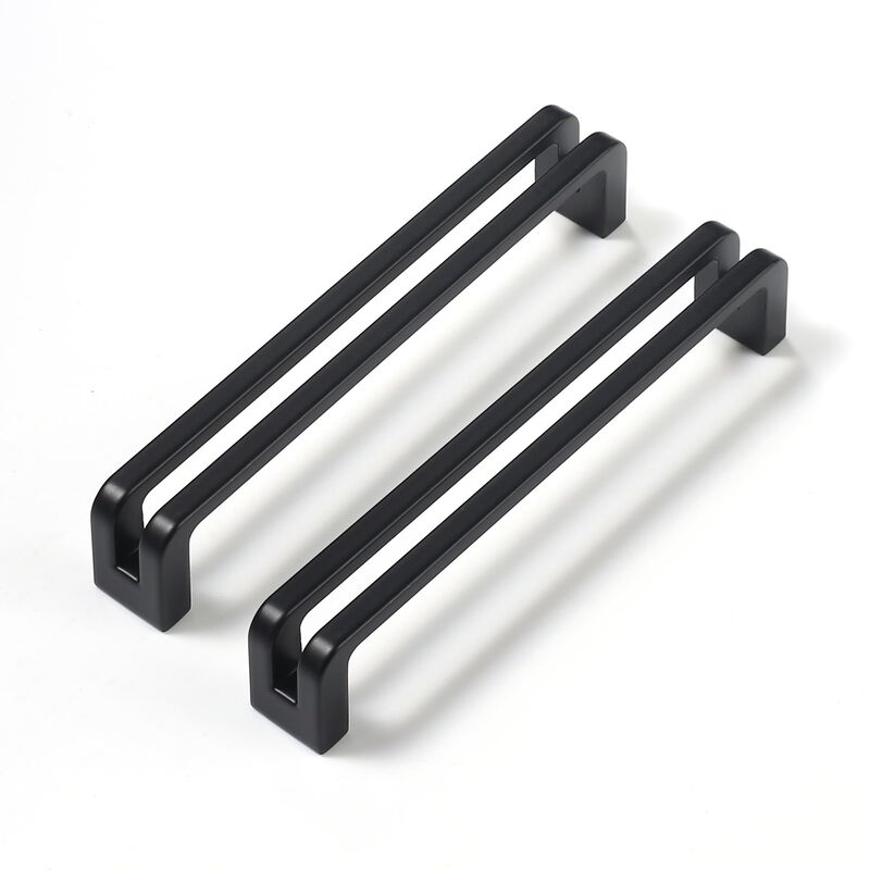 Vicycmc Matte Black zinc Alloy Cabinet pulls,Matte Black 5 Inch (128mm) Hole Center Cabinet Handles for Drawer,Cupboard, Wardrob