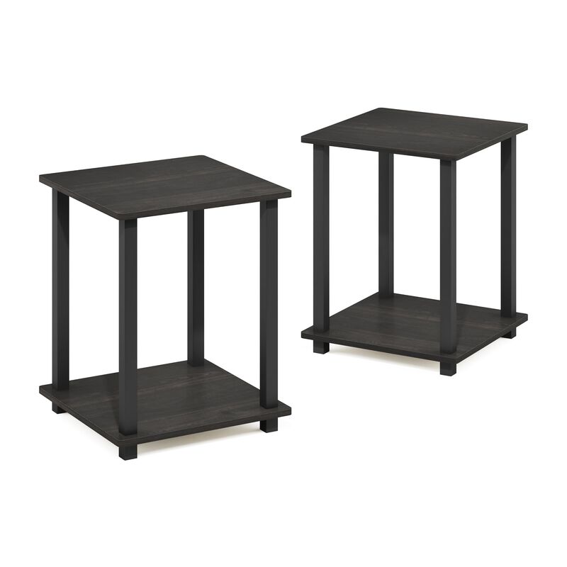 FurinnoFurinno Simplistic Set of 2 End Table, Espresso/Black