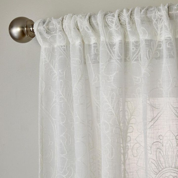 SKL Home By Saturday Knight Ltd Isabella Lace Window Curtain Panel - 52X84", White