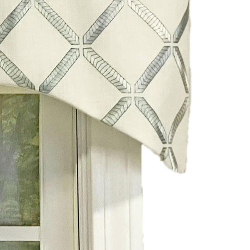 Granville Cornice 3" Rod Pocket Window Valance 50" x 17" Mermaid Green by RLF Home