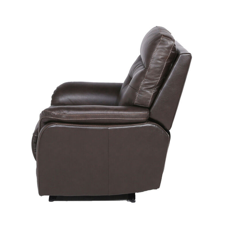 Contemporary Top-Grain Leather Recliner Set - Power Footrest, Power Headrest - Control Panel, USB Port, Home Button