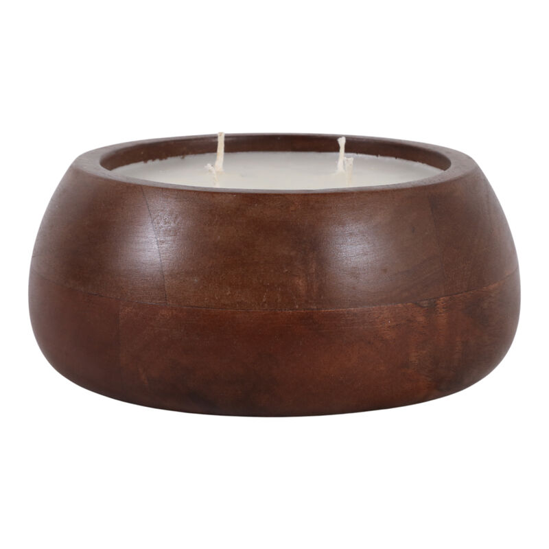 Vanilla Wood Bowl Candle image number 3