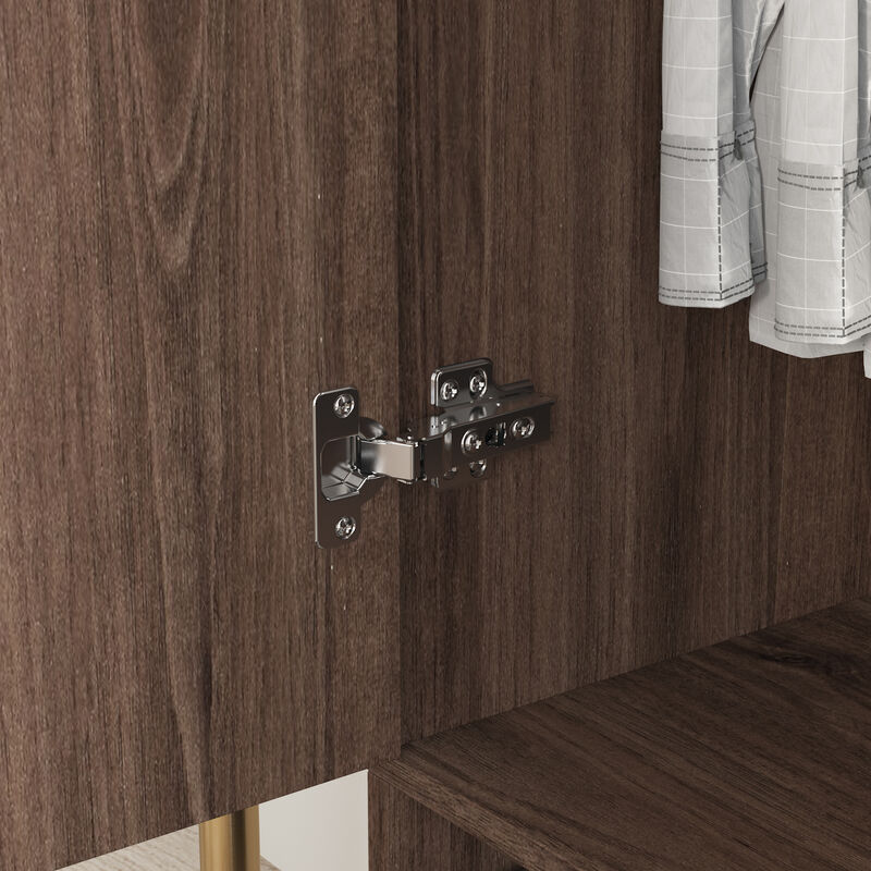 2-Drawers Kids Armoires Wardrobe With Hanging Rods, Drawers, Shelves (19.1 in. D x 31.5 in. W x 71.1 in. H)