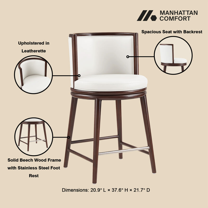 Evalyn White Counter Stools (Set of 3)
