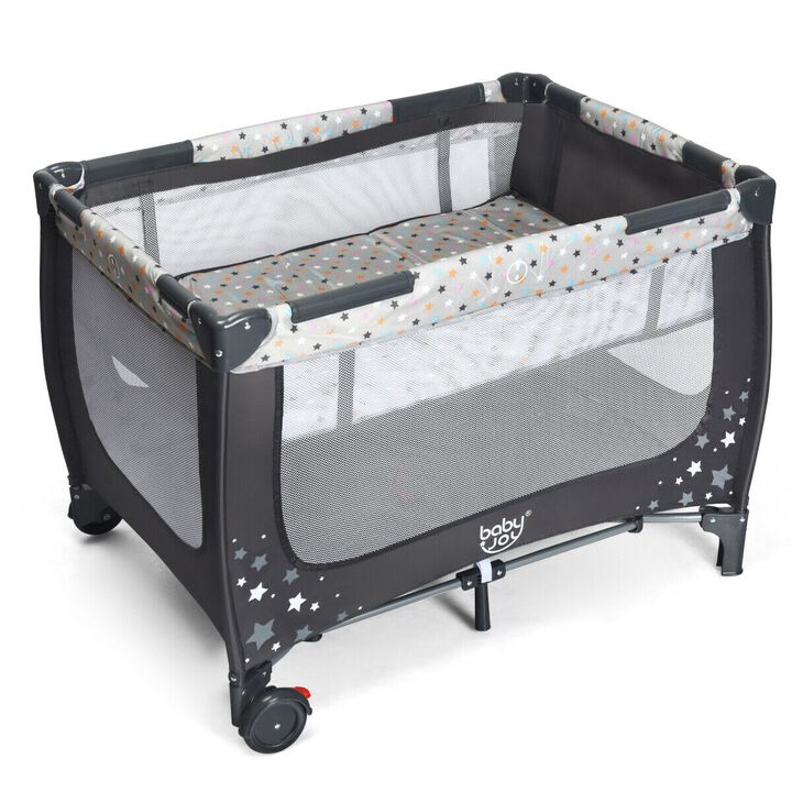 Portable Baby Playpen with Mattress Foldable Design