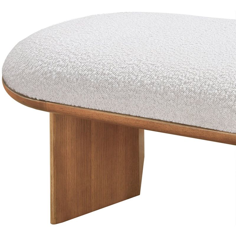 Meridian Furniture Wilshire Cream Boucle Fabric Bench