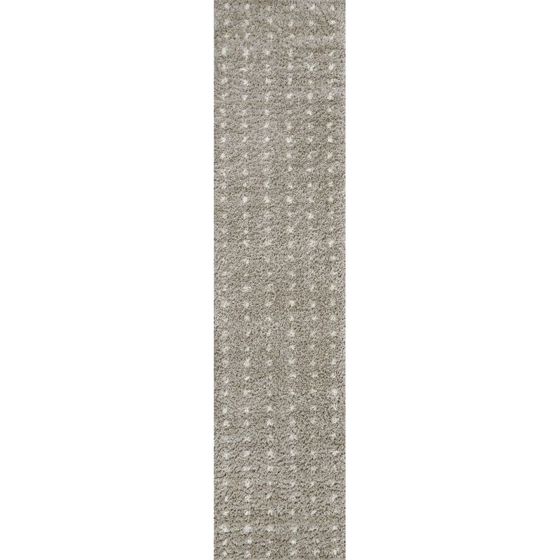 Pele Modern Geometric Dot Shag Gray/Ivory Rug