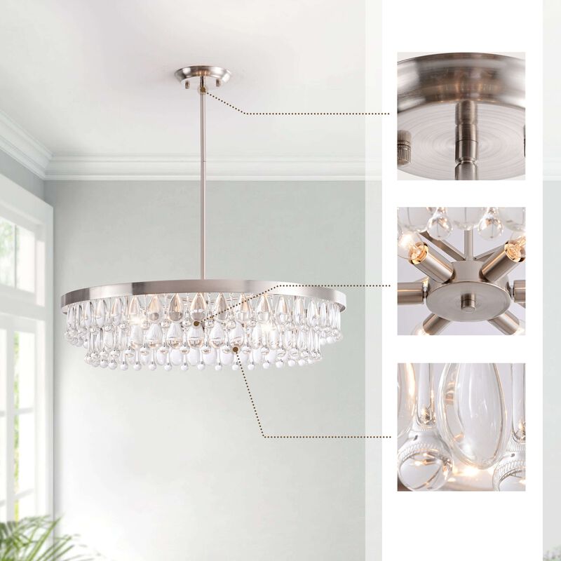Eva Antique Nickel 24" Crystal 6-light Chandelier image number 4
