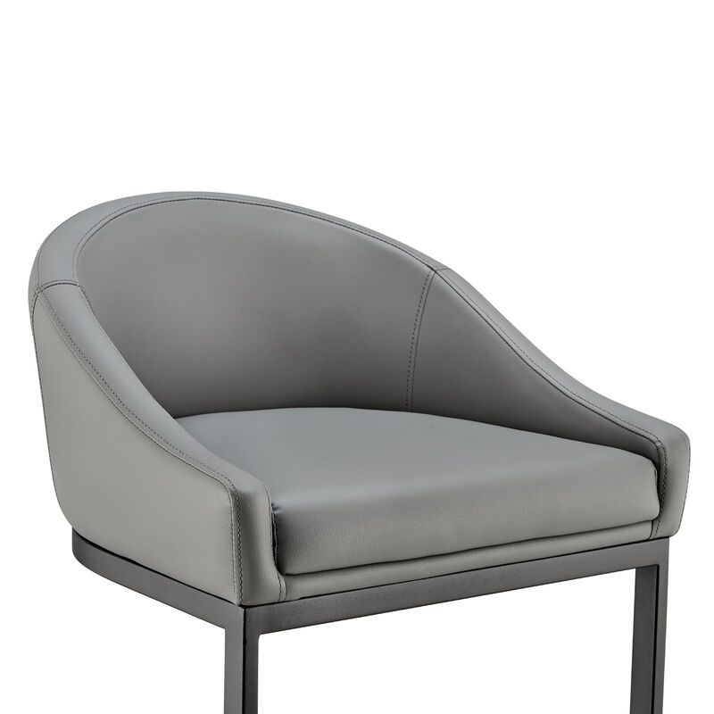 Atherik Bar Stool in Metal/Faux Leather