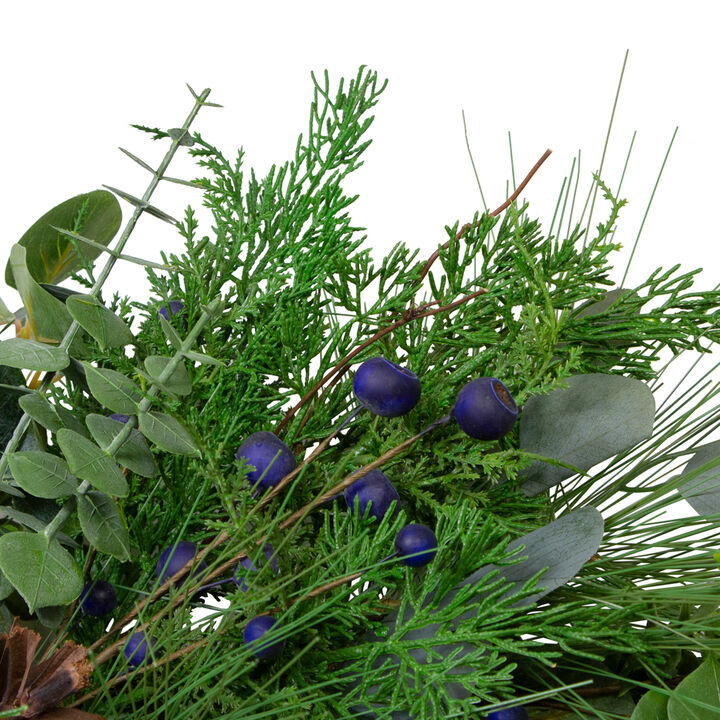 Blueberry Eucalyptus Pine Artificial Christmas Wreath  28" Unlit