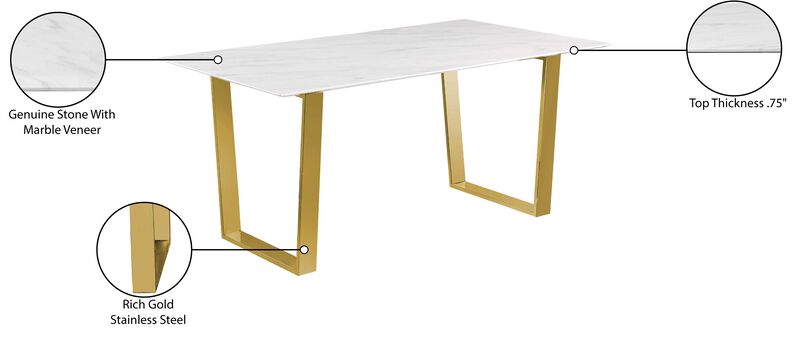 Meridian Furniture Cameron White Dining Table image number 7
