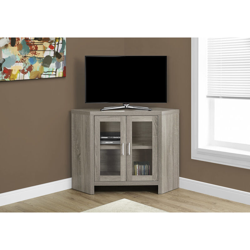 Monarch Specialties I 2701 Tv Stand, 42 Inch, Console, Media Entertainment Center, Storage Cabinet, Living Room, Bedroom, Laminate, Tempered Glass, Brown, Contemporary, Modern