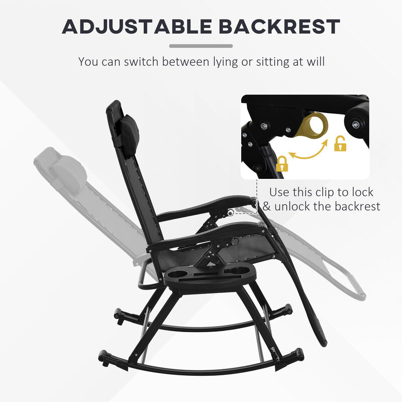 Hivvago 2-Pack Foldable Zero Gravity Rocking Chairs image number 6