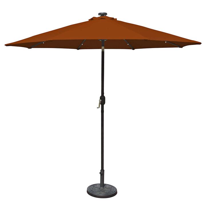 Heavy-Duty Patio Market Umbrella – Octagonal Terra Cotta Olefin Canopy with Tilt Feature