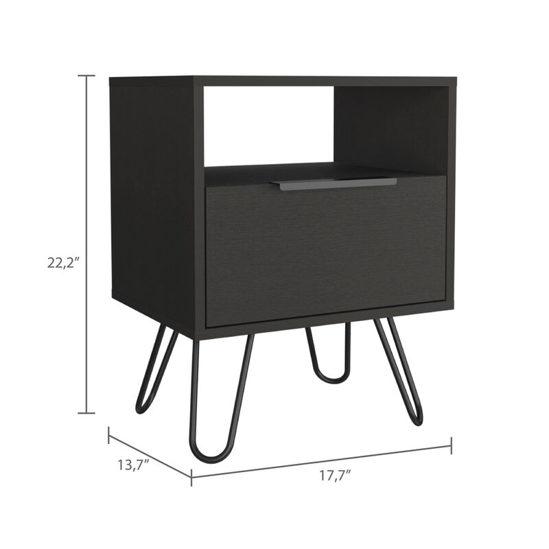 Streamdale Eagle Creek 1-Shelf 1-Drawer Nightstand Wengue image number 6