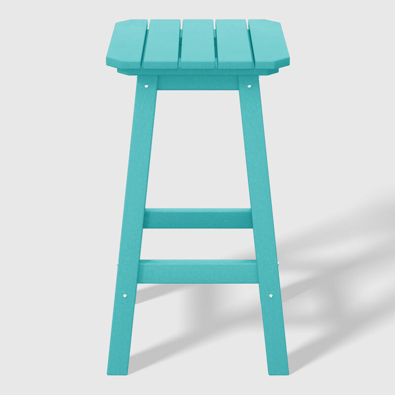 WestinTrends 24" HDPE Outdoor Patio Counter High Backless Square Bar Stools Set of Three image number 4