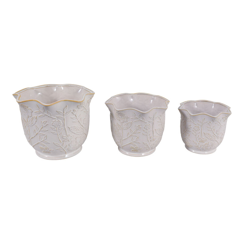 S/3 Wildflower Ruffle Planters image number 2